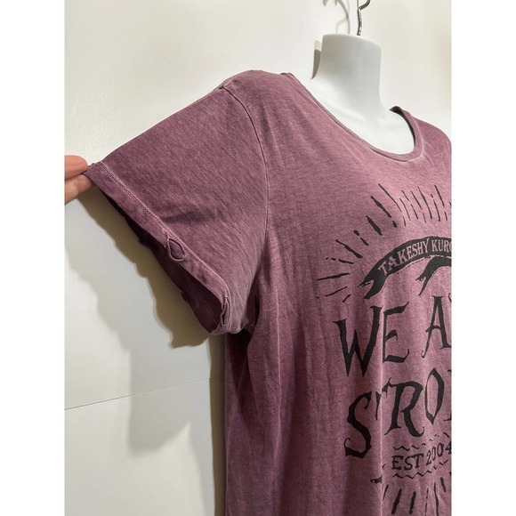 Takeshy Kurosawa Washed Grunge Rip Distressed T Shirt M Graphic We Are Strong - Picture 3 of 12